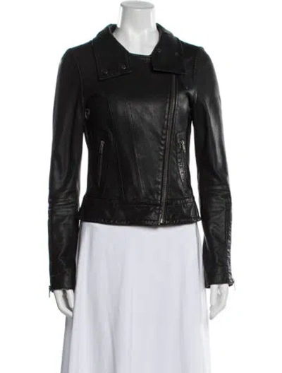 Pre-owned Mackage Leather Coat In Black