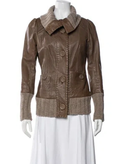 Pre-owned Mackage Leather Jacket In Brown
