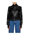 Mackage Leather Jacket With Zipper Front In Black