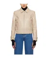 Mackage Beige Amoree Leather Jacket In Nude