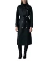 Mackage Leather Maxi Coat In Multi