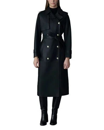 Mackage Leather Maxi Coat In Multi