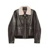 Mackage Embossed-leather Chance-nv Bomber Jacket In Brown