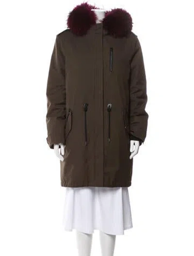 Pre-owned Mackage Leather Parka In Green