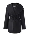 Mackage Leather-pockets Wool Hooded Coat In Black
