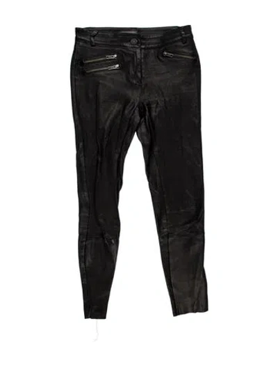 Pre-owned Mackage Leather Skinny Leg Pants In Black