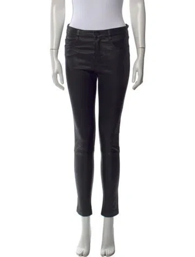 Pre-owned Mackage Leather Skinny Leg Pants In Black