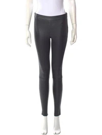 Pre-owned Mackage Leather Skinny Leg Pants In Gray