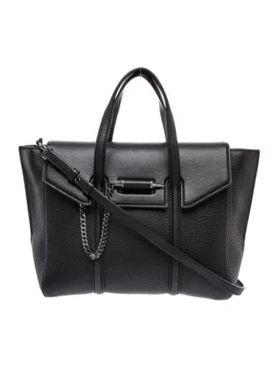Pre-owned Mackage Leather Top Handle Bag In Black