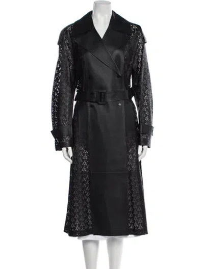 Pre-owned Mackage Leather Trench Coat In Black