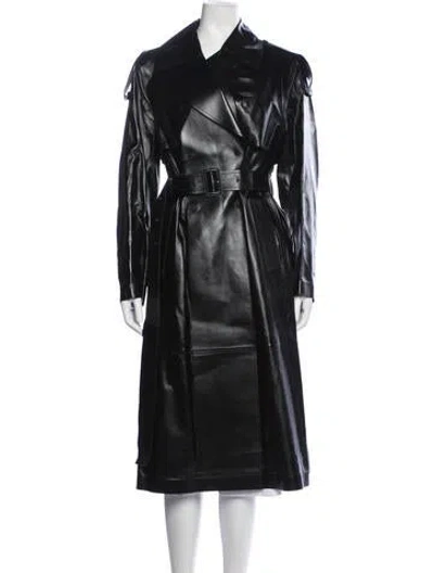 Pre-owned Mackage Leather Trench Coat In Black
