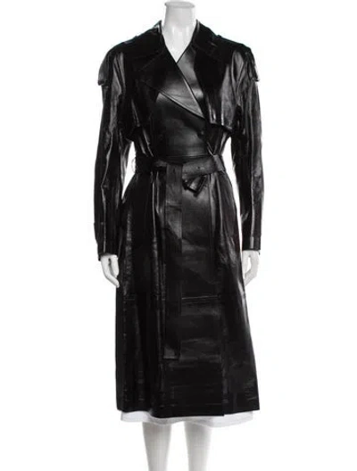 Pre-owned Mackage Leather Trench Coat W/ Tags In Black