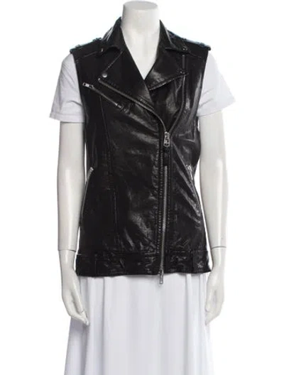 Pre-owned Mackage Leather Vest In Black