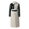 Mackage Leiko Water-repellant Two-toned Twill And Leather Trench Coat In Trench