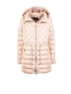 Mackage Light Camel Quilted Jacket With Zip And Hood In Pink