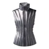 Mackage Women's Lilyan Metallic Laminate Down Vest In Gunmetal