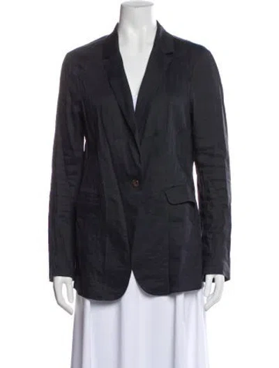 Pre-owned Mackage Linen Blazer In Blue