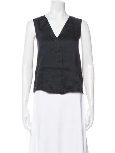 Pre-owned Mackage Linen V-neck Top In White