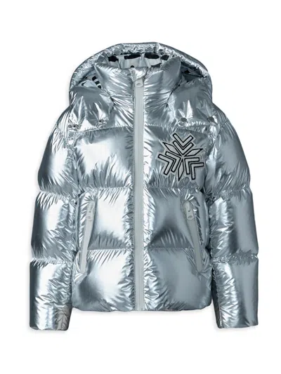 Mackage Little Girl's & Girl's Jesse Metallic Lustrous Down Jacket In Silver