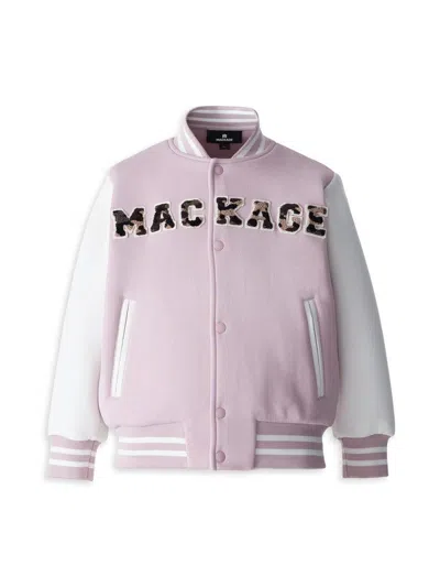 Mackage Kids' Little Girl's & Girl's Nels Logo Varsity Jacket In Pink
