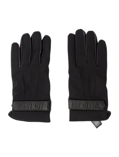 Pre-owned Mackage Logo Leather Gloves W/tags In Black