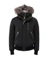 Mackage Logo Long-sleeved Down Jacket In Black