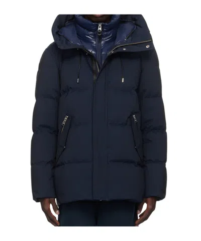 Mackage Logo-patch Zip-up Padded Coat In Black