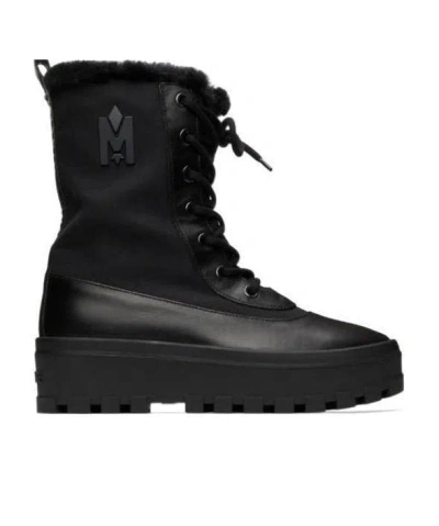 Mackage Logo Straps And Ankle Boots In Black