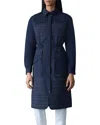Mackage Chevron Quilted Long Down Coat In Blue