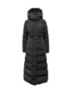 Mackage Long Coat With Logo In Nero