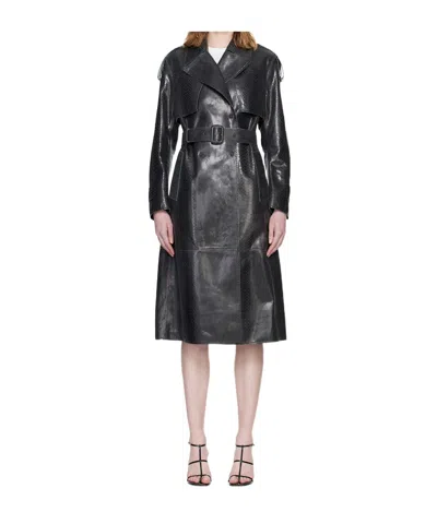 Mackage Long-sleeved Trench Coat In Black
