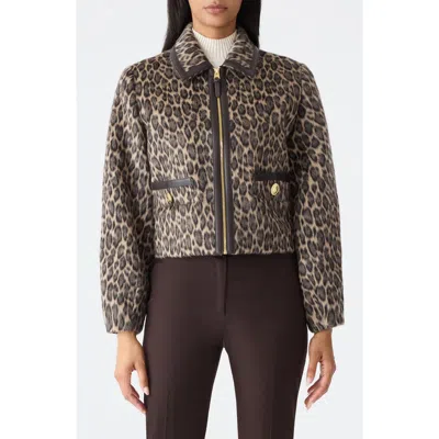 MACKAGE MACKAGE LORAH LEOPARD PRINT WOOL & ALPACA BLEND CROP JACKET