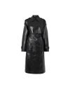 Mackage Adriana Belted Leather Trench Coat In Black