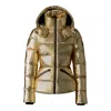 Mackage Madalyn Metallic Down Puffer Jacket With Hood In Gold