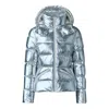 Mackage Madalyn Metallic Down Puffer Jacket With Hood In Silver