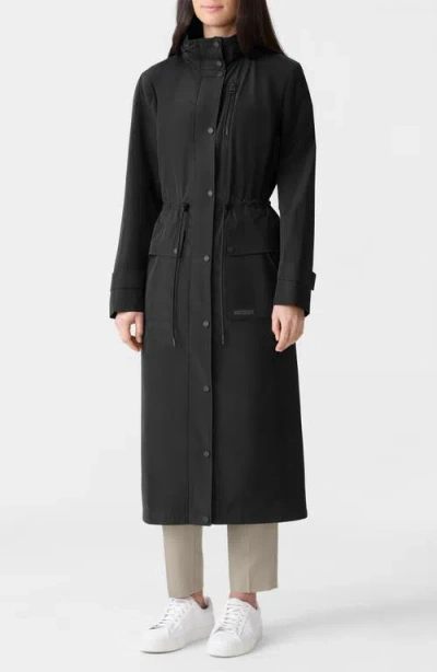 Mackage Magdalena Water Repellent Raincoat With Stowaway Hood In Black