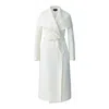 Mackage Mai Wool Belted Wrap Coat In Cream