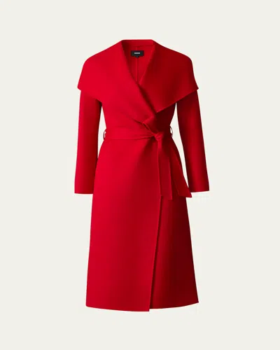 Mackage Mai Wool Belted Wrap Coat In Lava