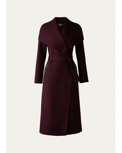 Mackage Mai Wool Belted Wrap Coat In Red