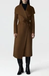 Mackage Mai Wool Long Wrap Coat In Brown