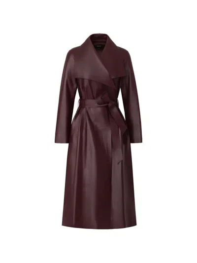 Mackage Mai-l Leather Coat In Brown