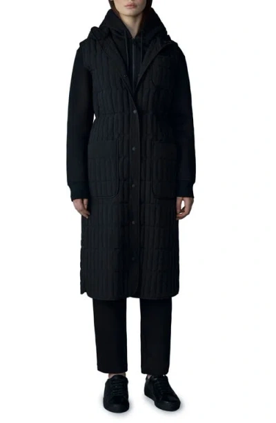 Mackage Makana Down Long Vest With Hood In Black