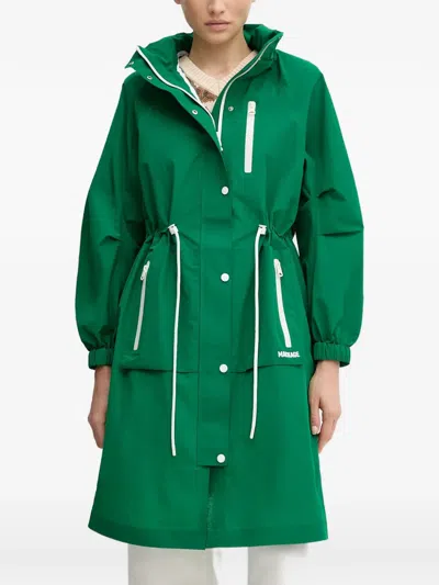 Mackage Makayla Hooded Drawstring Coat In Green