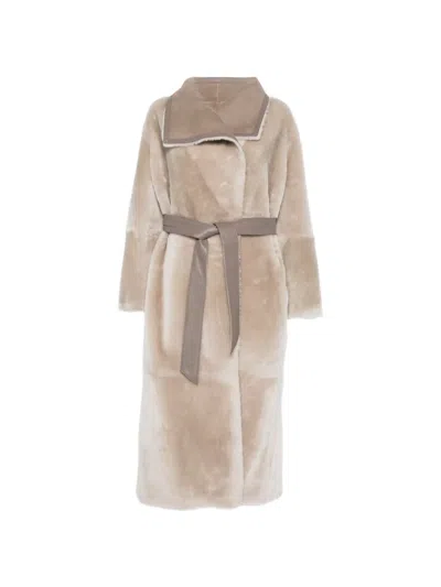 Mackage Marian Reversible Wrap Coat In Animal Print