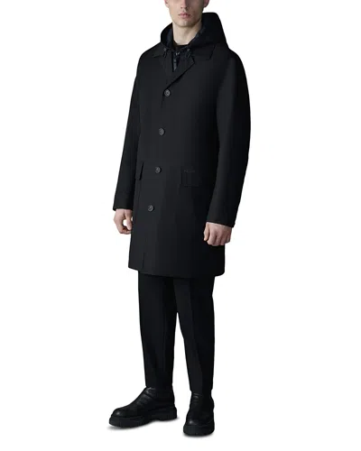 Mackage Mathias 3-in-1 Balmacaan Coat With Removable Down Liner In Black