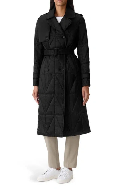 Mackage Mavis Quilted Trench Coat In Black