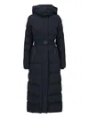 Mackage Maxi Quilted Down Coat With Detachable Hood In Blue