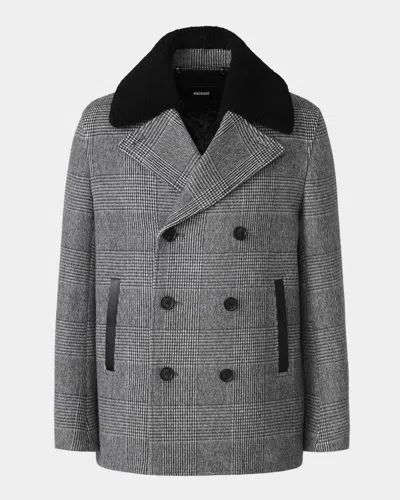 Mackage Men & Apos;s Cole-pl Double-breasted Wool Peacoat In Black-crea
