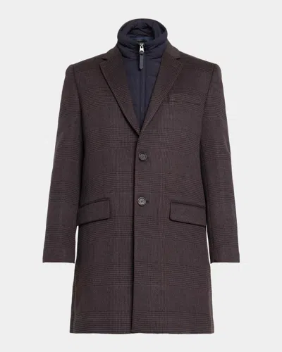 Mackage Men & Apos;s Emmanuel Double-face Wool Check Shirt Jacket In Burgundy