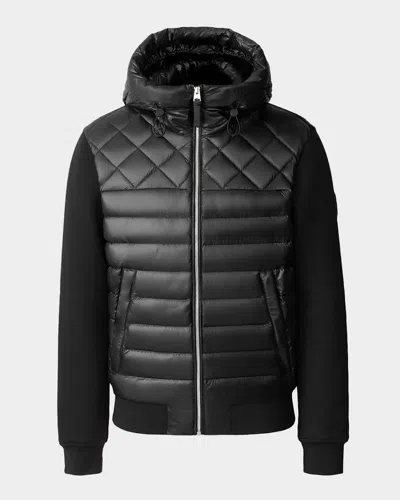 Mackage Fletcher Mixed Media Down Jacket In Black